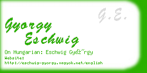 gyorgy eschwig business card